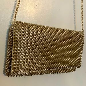Gold beaded clutch